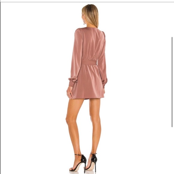 NBD Janet Wrap Long Sleeves Mini Dress in Mauve Size M - Picture 3 of 8